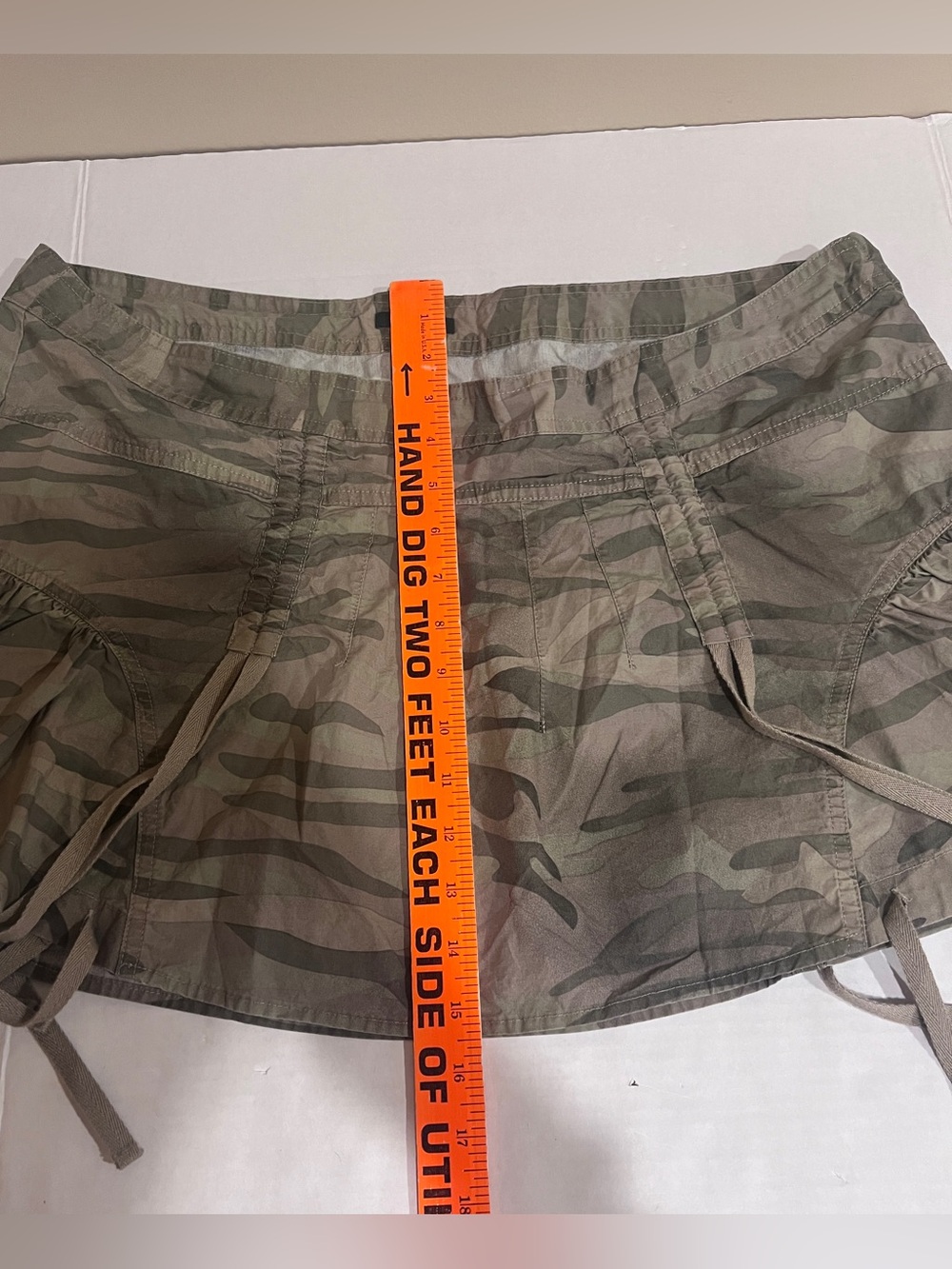 Wild Fable Camo Mini Skirt Drawstring Hem and Detail Grunge Festival Outfit L - Picture 8 of 11